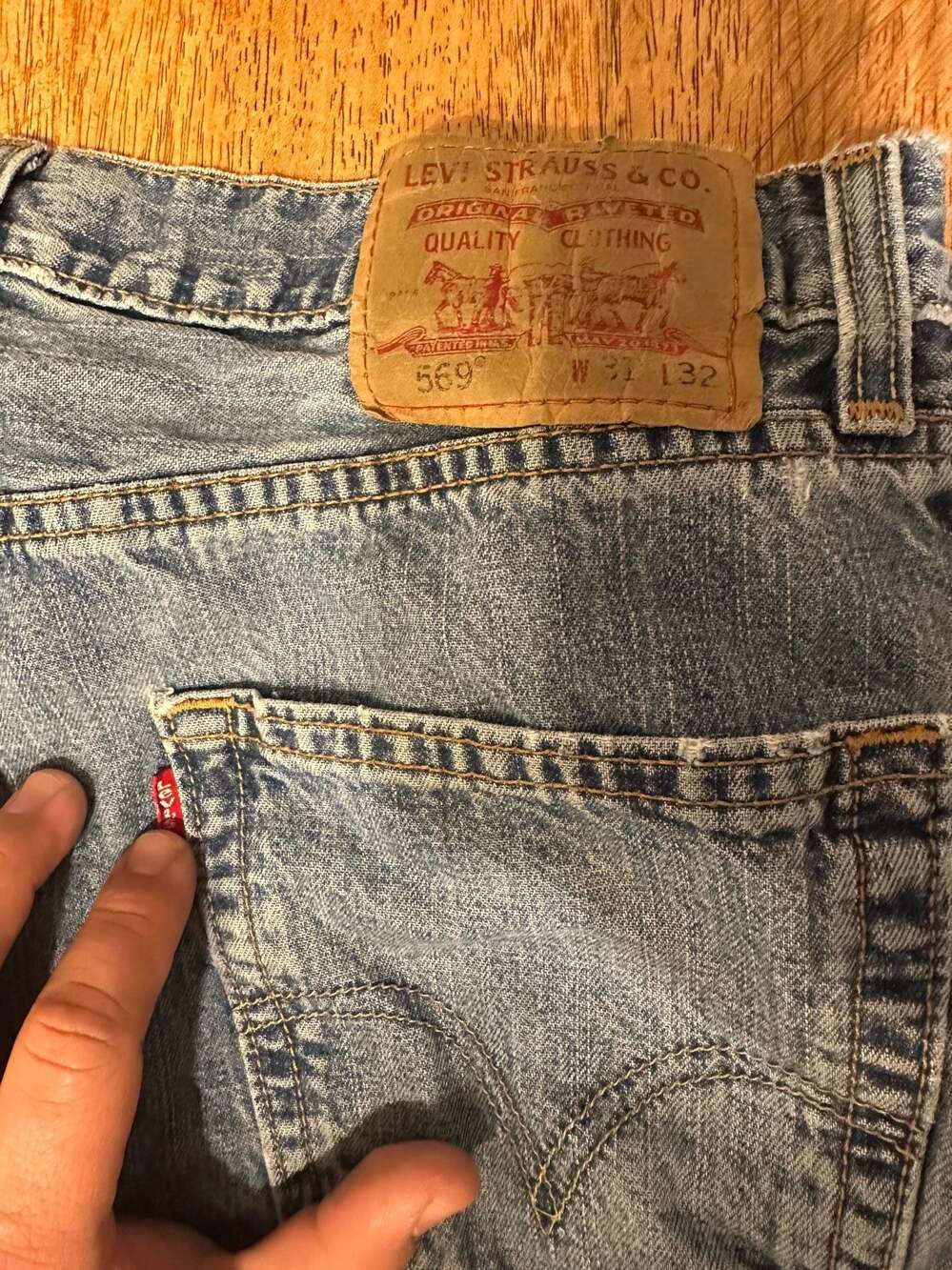 Vintage Y2K Levi's 569 Loose Straight Jeans 31x32 Baggy Denim 2003